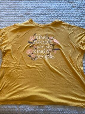 Ava & Viv Yellow Crewneck Tee with Logo Print